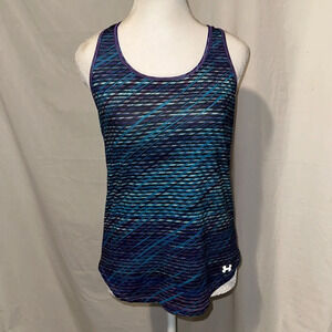 blue & purple Under Armour heat gear strappy tank top size xs